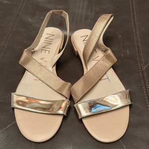 Nine West Sandals- flats- Rose gold- size -9